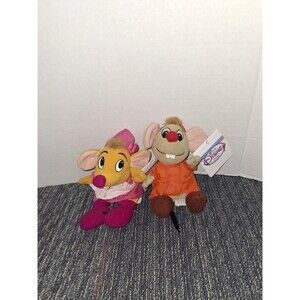 Disney Store Collection Jaq & Suzy Mouse Cinderella Plush 8" Stuffed Stuffy Mice